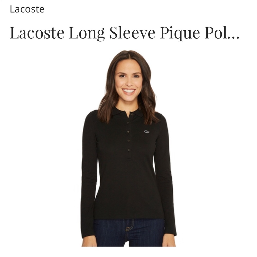 Women’s LACOSTE polo black long-sleeve size 34